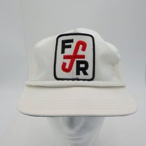 VTG FSR‎ Embroidered Logo Snapback Hat Baseball Cap Rope USA Farming Seed White